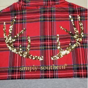 SIMPLY SOUTHERN COLLECTION Plaid Christmas Pullover